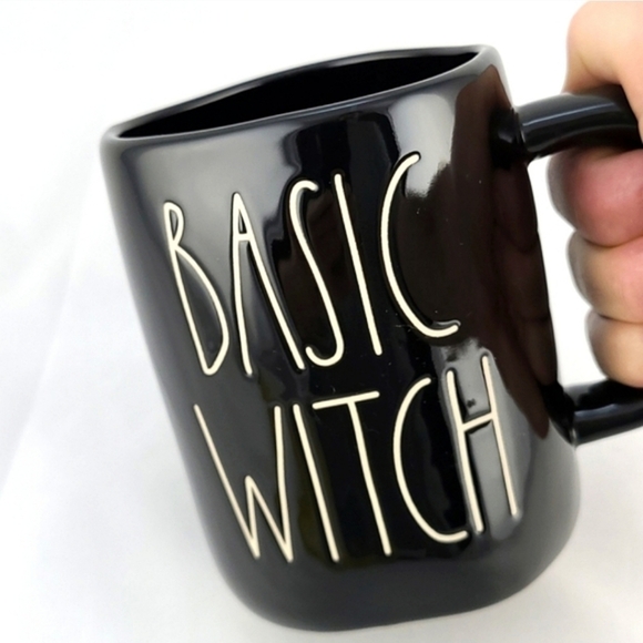 ⭐️2/ $50⭐️ Rae Dunn Black Mug White Large Letters BASIC  WITCH Halloween Festive - Picture 7 of 9